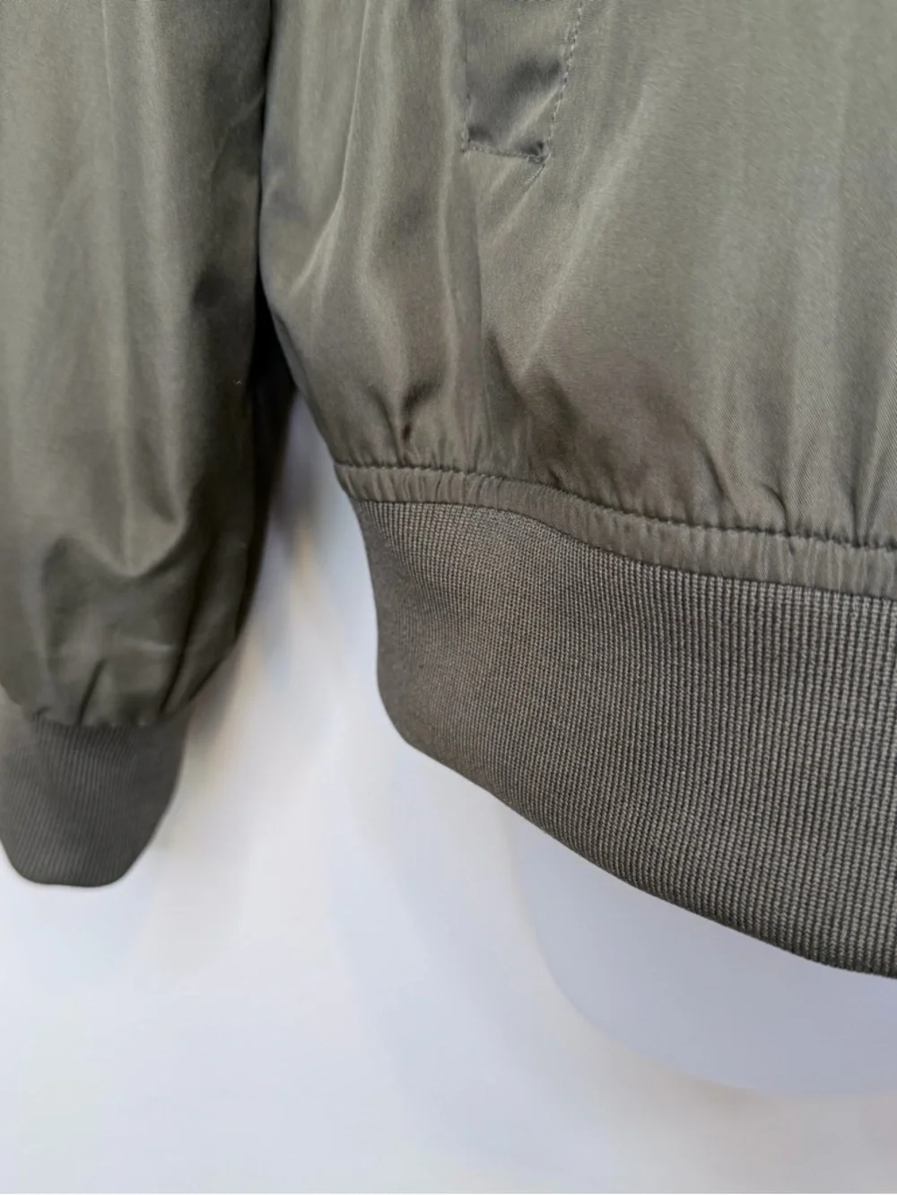 INSO | Olive Green Women's Bomber Jacket with Zip Front - Picture 10 of 13